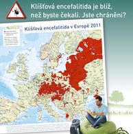 Mapa výskytu KE v Evropě v roce 2011